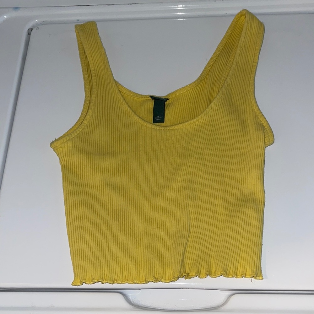 Yellow crop tank top
